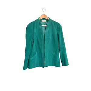 Vintage Count Romi Green 100% Suede Lined, 2 Pockets Jacket sz 10